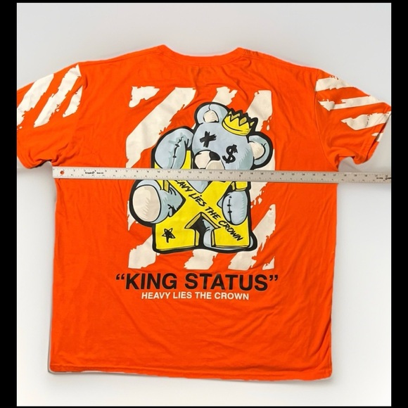 GSTR “King Status” Crown Bear Tee 3XL Orange Graphic Streetwear - Picture 6 of 8